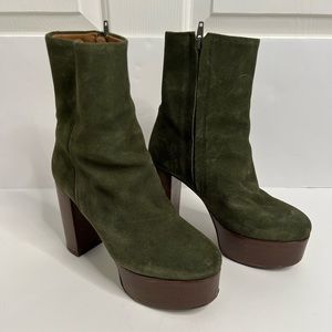 Free People Olive Green Heeled Boots